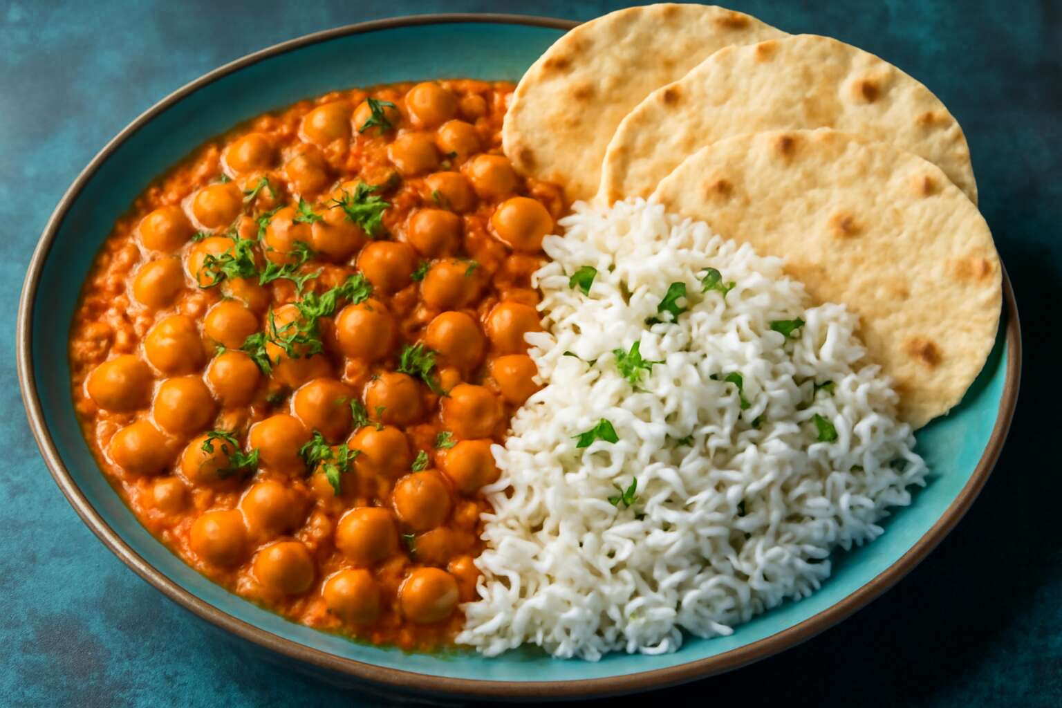 indian food with chickpeas