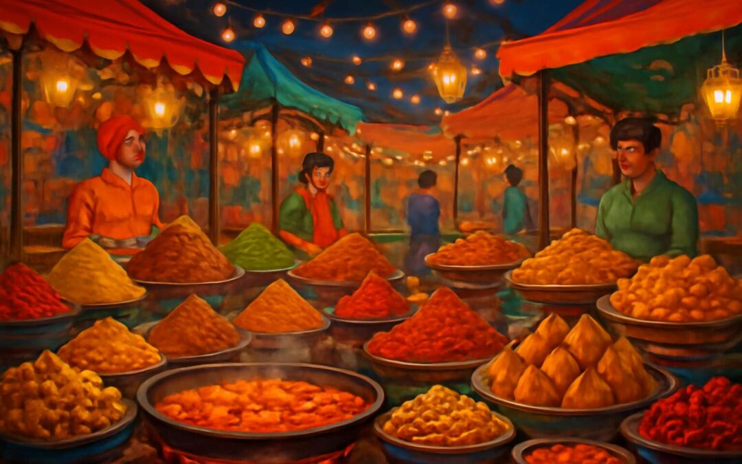 Taste the indian food bazaar: A vibrant fusion of flavors and spice.