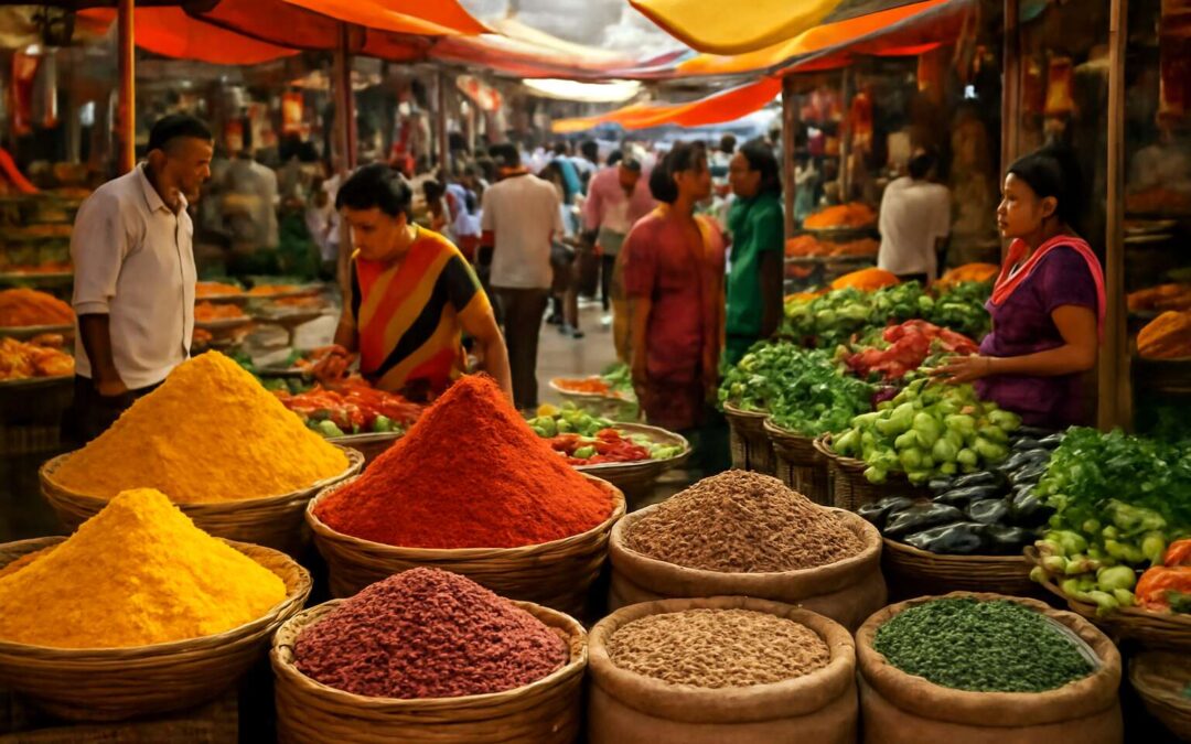 Explore indian food market: A flavor-packed tour of spices and street bites.